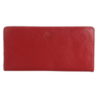 Genuine leather maroon gusset clutch