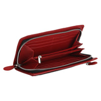 Genuine leather maroon gusset clutch