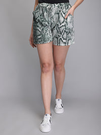 Animal Printed Polyester Fabric Shorts