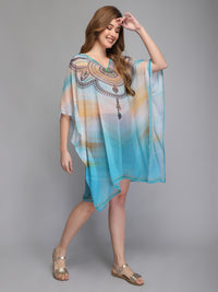 Blue Polyester Kaftan