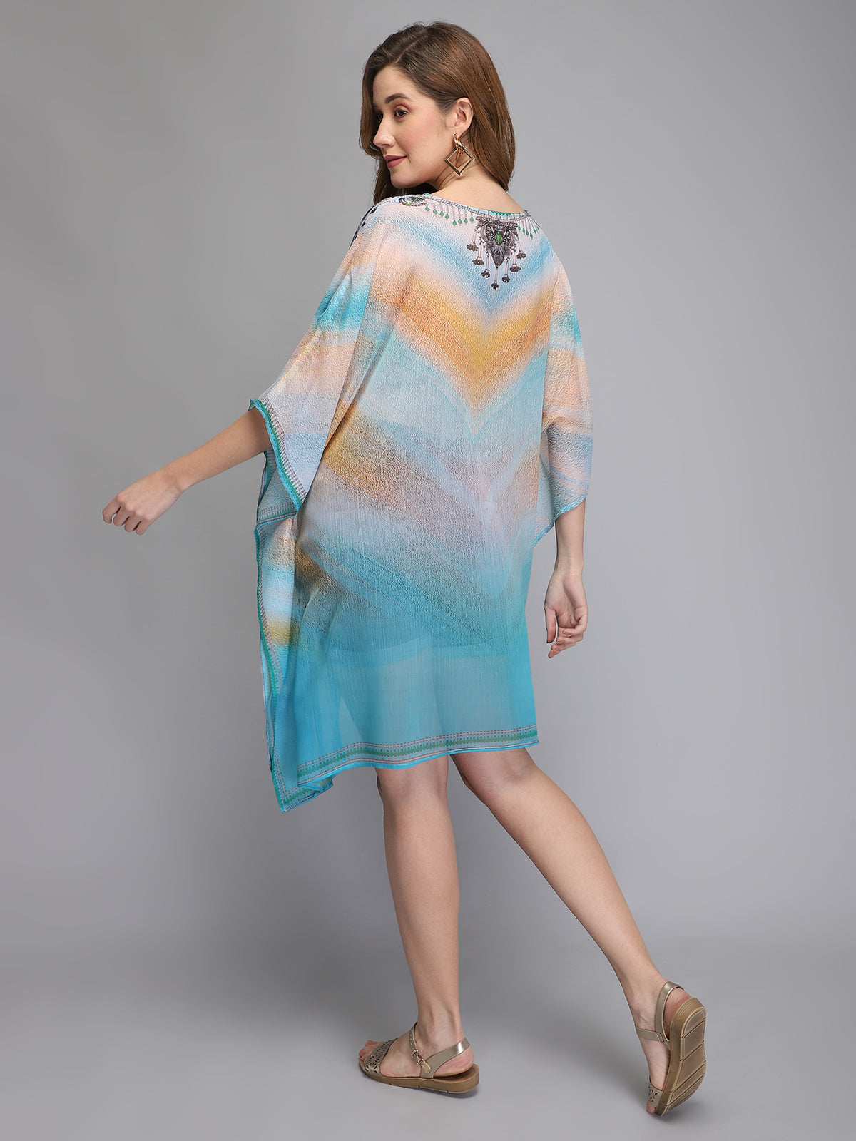 Blue Polyester Kaftan