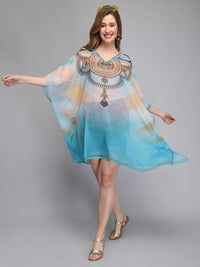Blue Polyester Kaftan