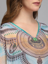 Blue Polyester Kaftan