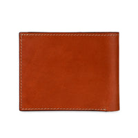 Two tone brown bi-fold wallet