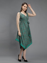 Paisley print green harem jumpsuit