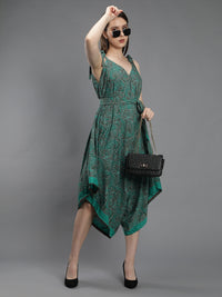 Paisley print green harem jumpsuit