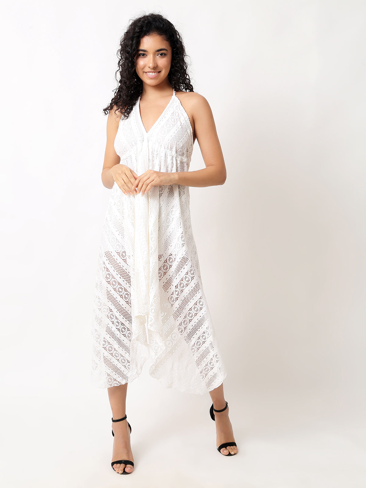 White Lace Long maxi Dress