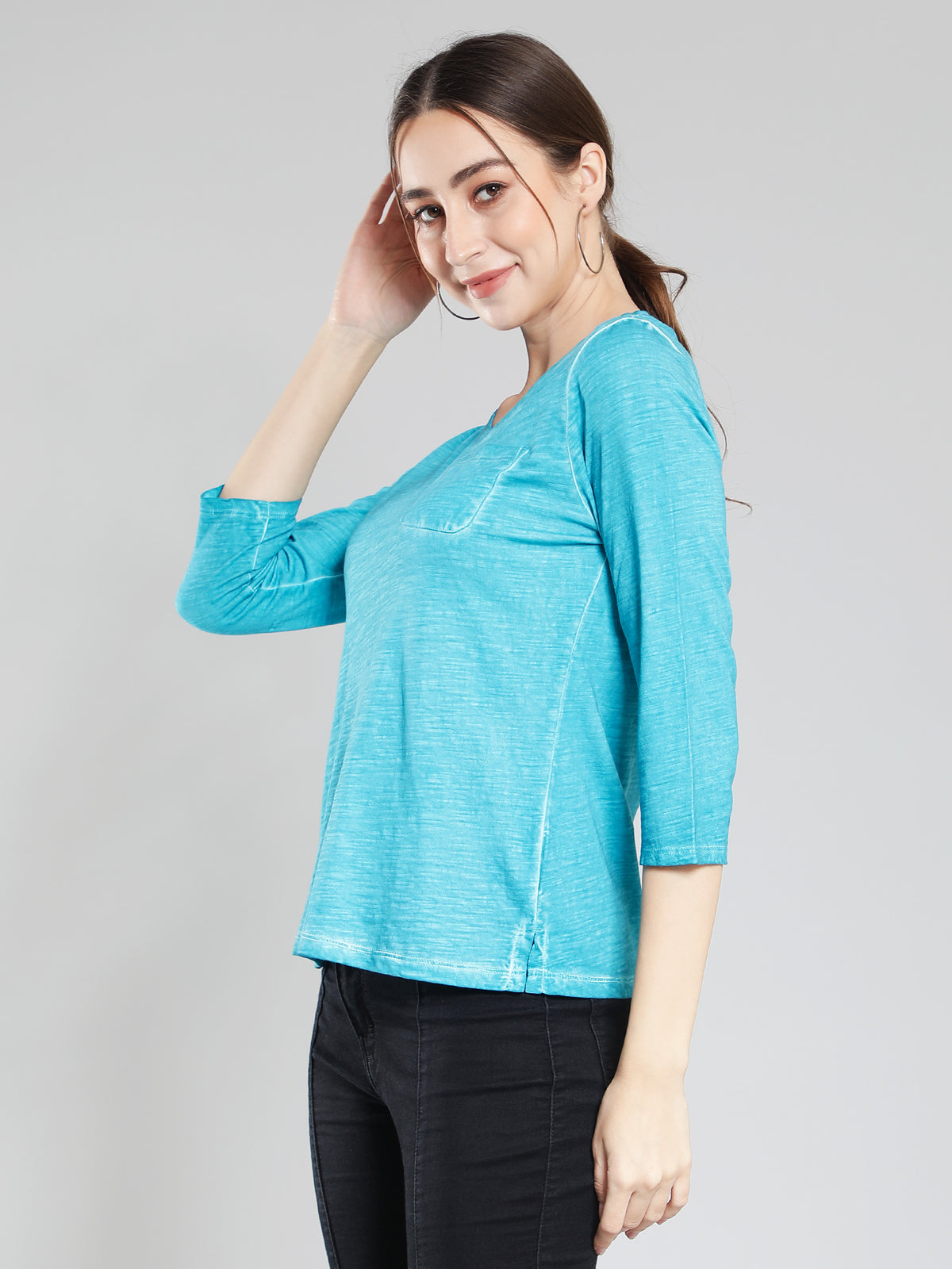 Blue cotton t-shirt