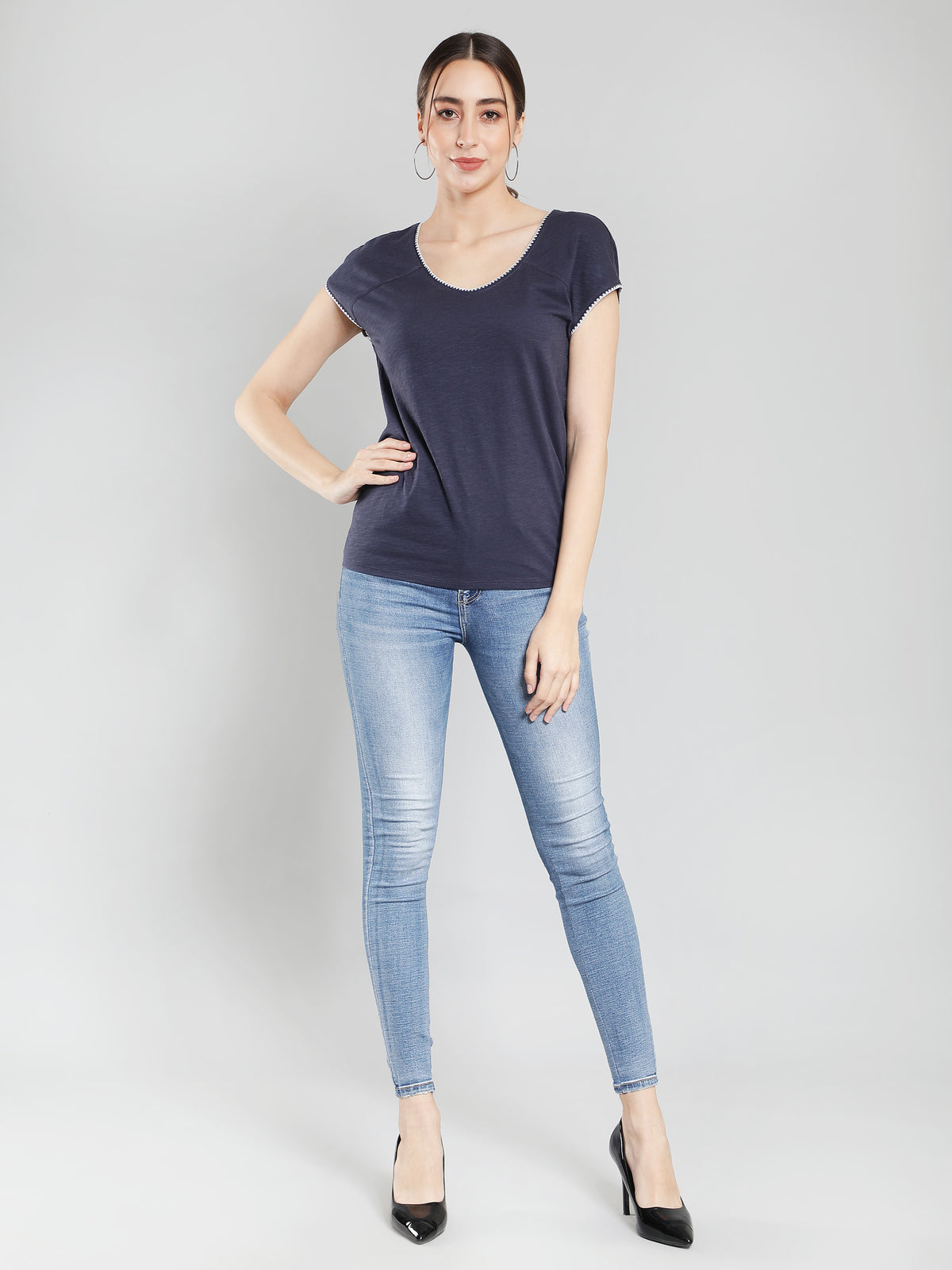 Navy blue cotton top