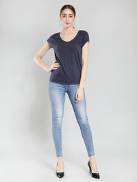 Navy blue cotton top