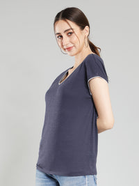 Navy blue cotton top
