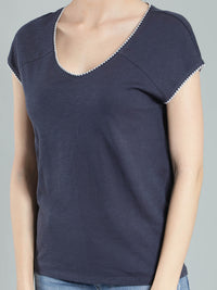 Navy blue cotton top