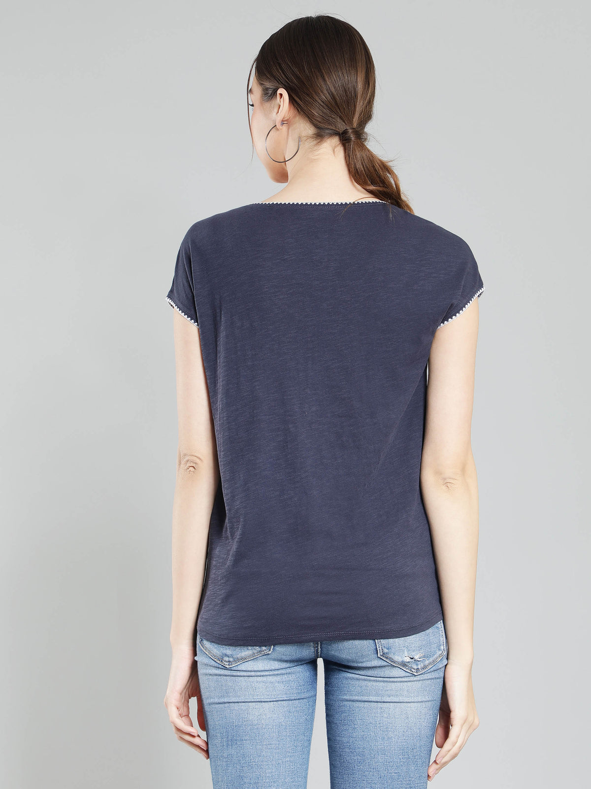 Navy blue cotton top