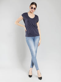 Navy blue cotton top