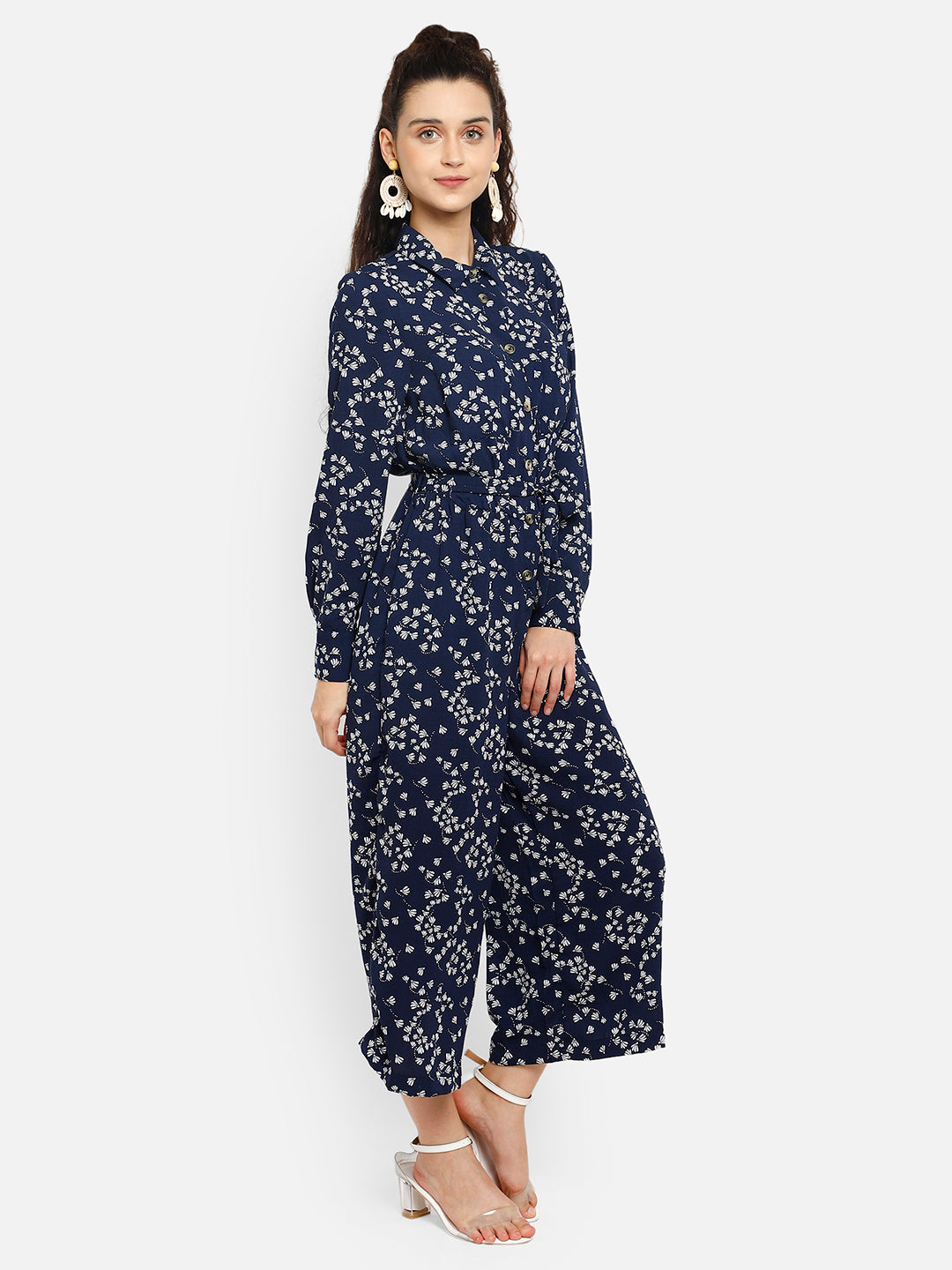 Blue printed jumpsuit