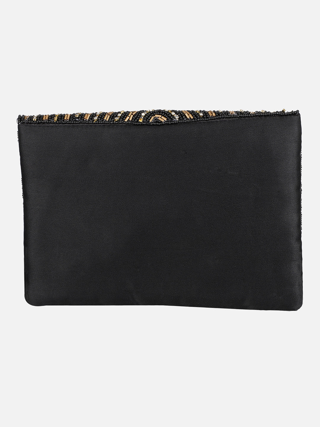 Embroidered Black and Golden Clutch