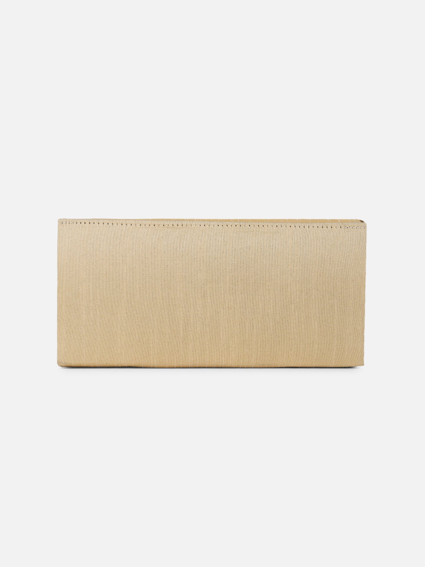 Embroidered beige fabric clutch
