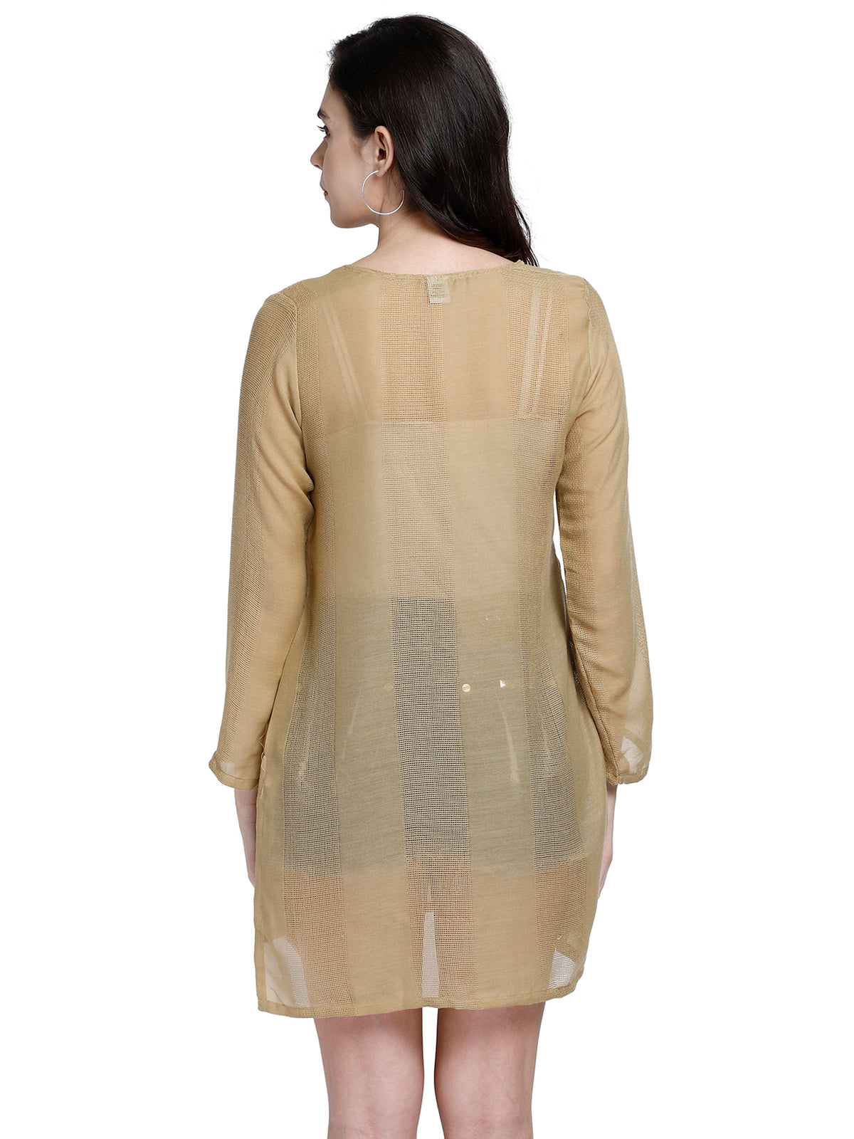 Beige sheer cotton tunic
