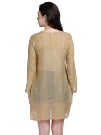 Beige sheer cotton tunic