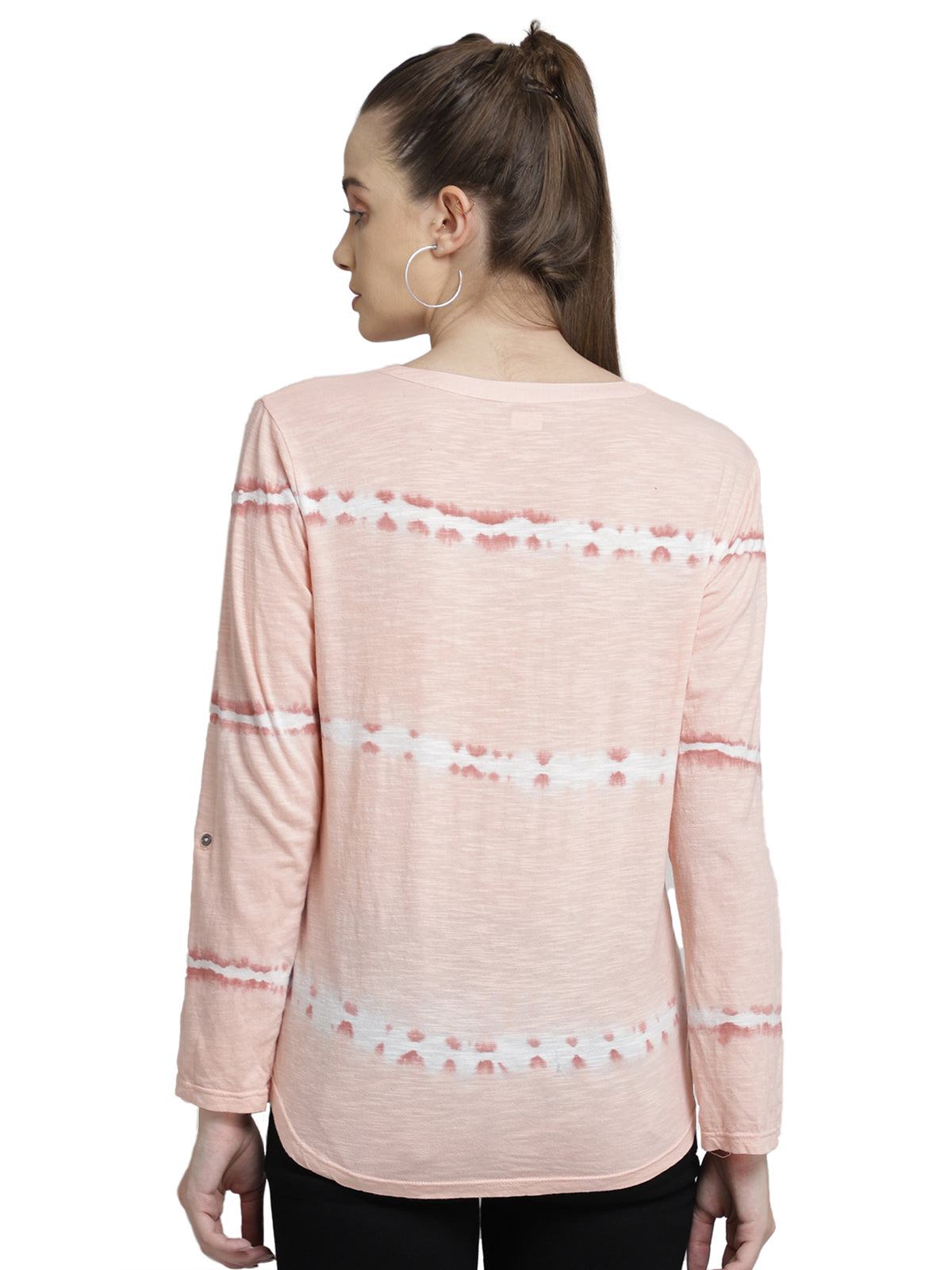 Pink tie & die viscose top