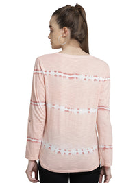 Pink tie & die viscose top