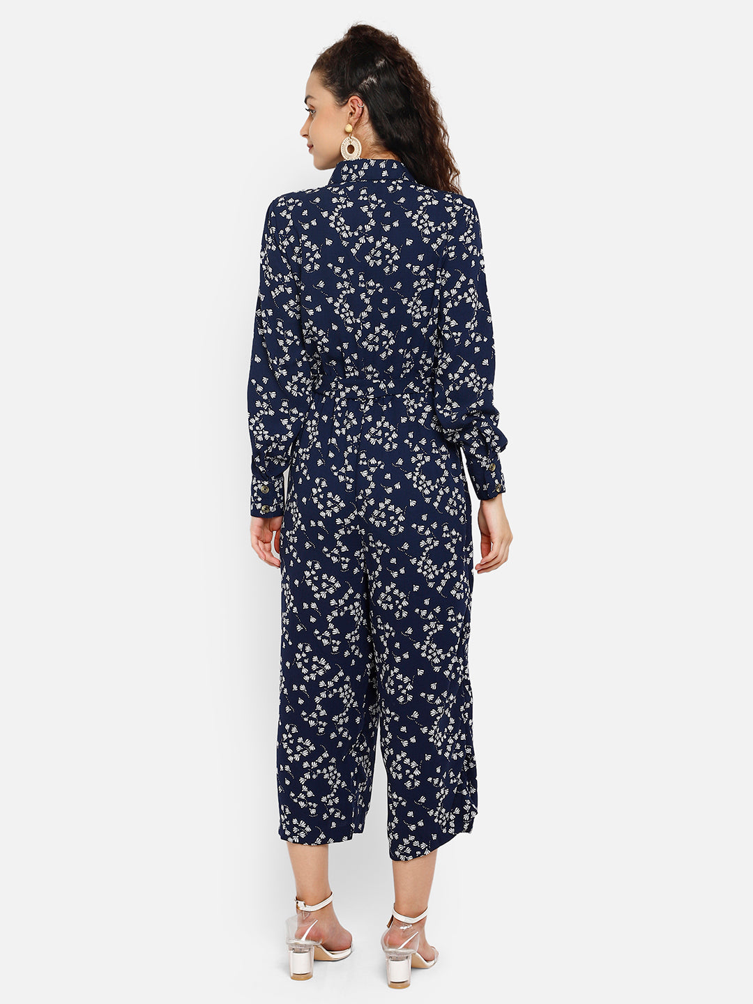 Blue printed jumpsuit