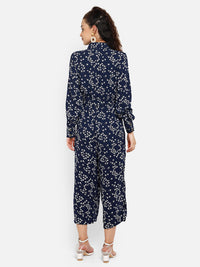 Blue printed jumpsuit