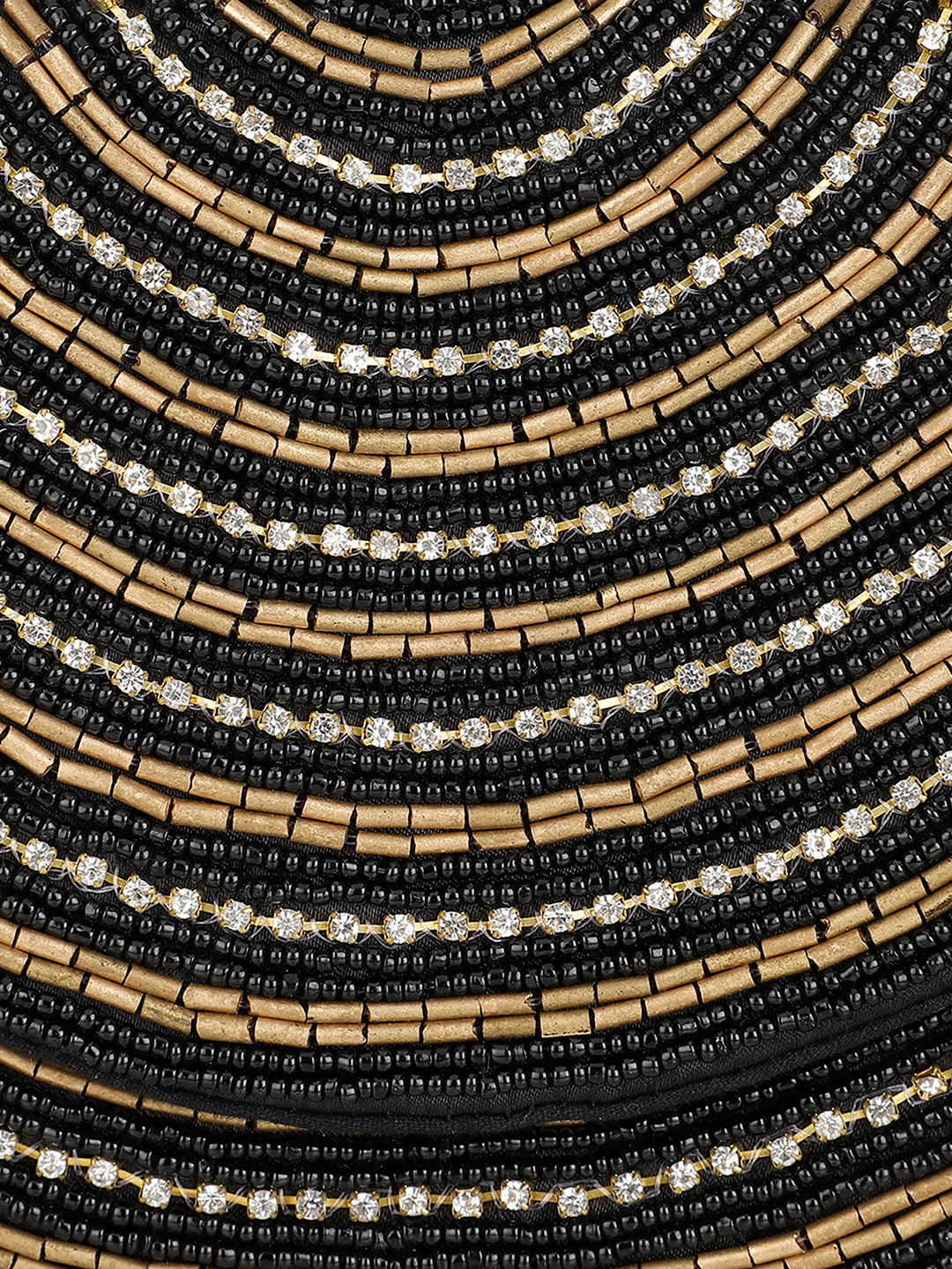 Embroidered Black and Golden Clutch