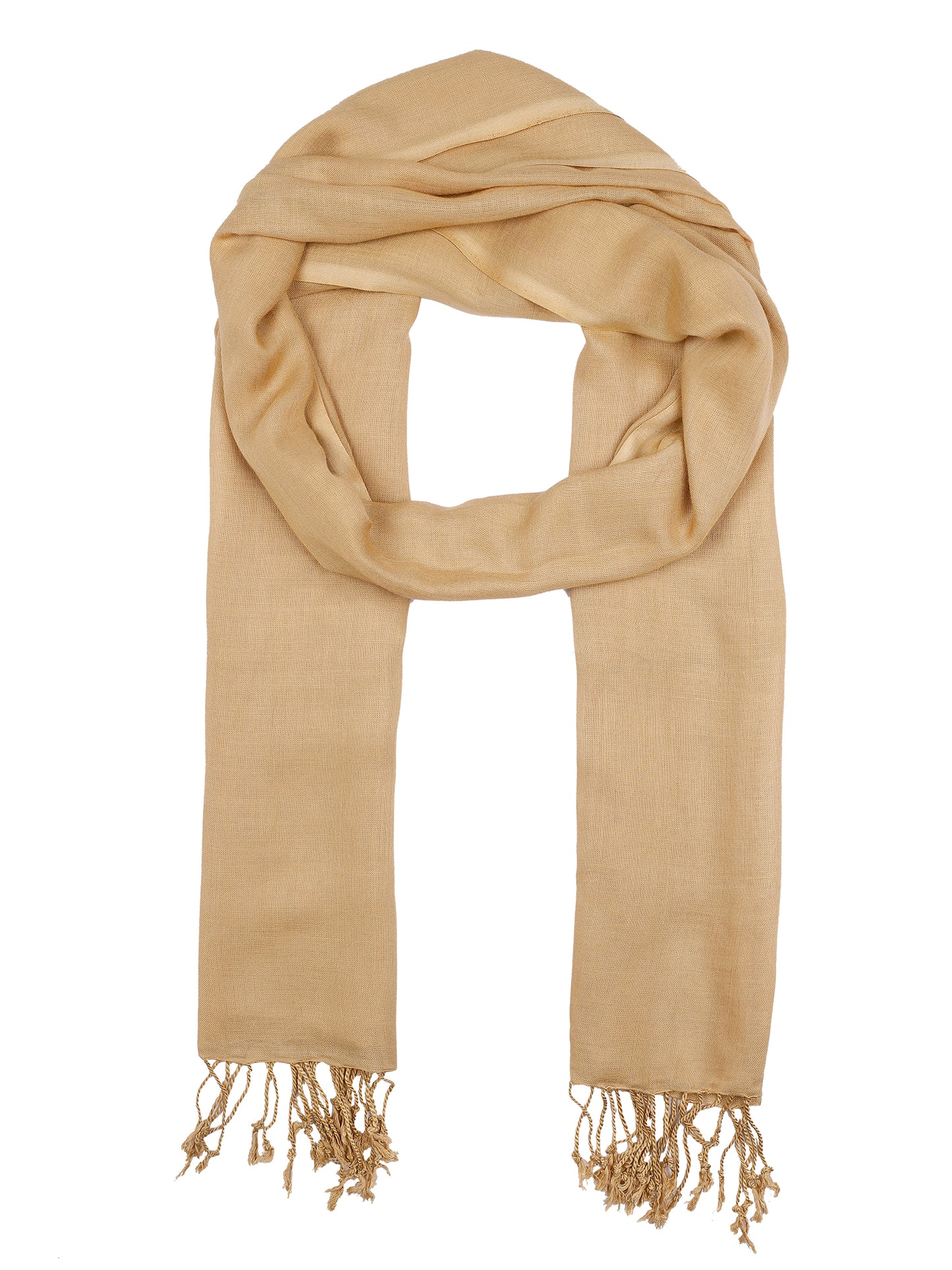 Viscose Solid Beige Stole For Men