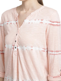 Pink tie & die viscose top