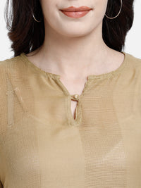 Beige sheer cotton tunic