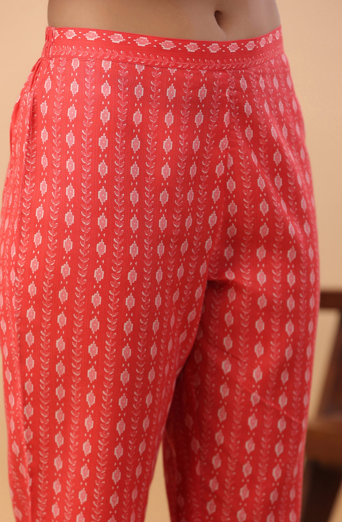 Red Printed Cotton Co-Ords - Set of 2