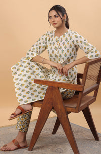 Cream Printed Cotton Co-Ords - Set of 2