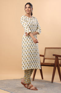 Cream Printed Cotton Co-Ords - Set of 2