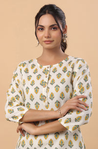 Cream Printed Cotton Co-Ords - Set of 2