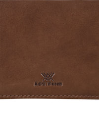 Genuine Leather Cardholder with Flab Button Closure Holds up to 15 Cards - Brown