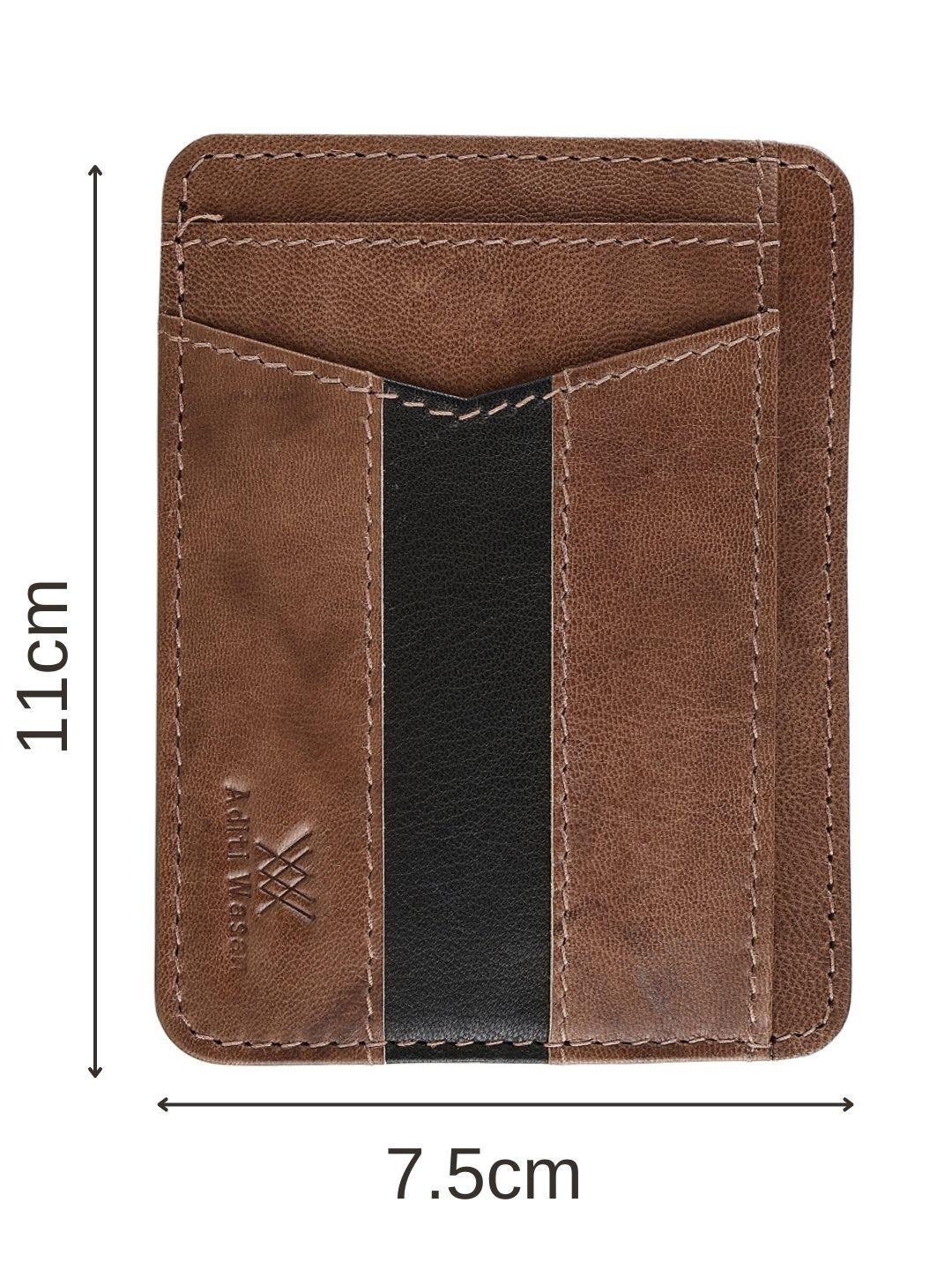 Genuine Leather Dual Tone Card Holder for Men's with Money Clip and 4 Card Holder Slot