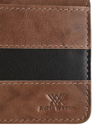 Genuine Leather Dual Tone Card Holder for Men's with Money Clip and 4 Card Holder Slot