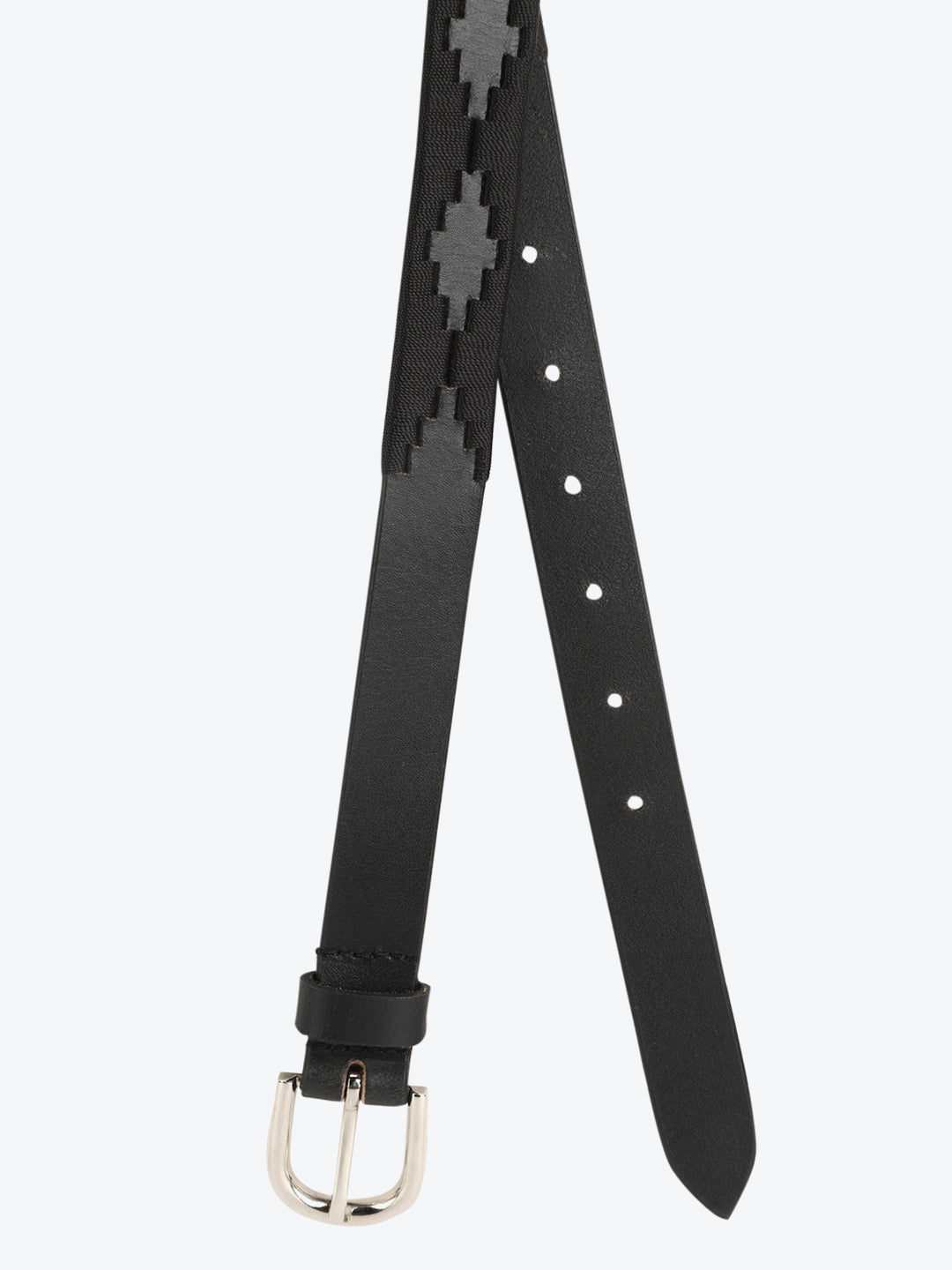 Hand embroidered black polo Women's Belt