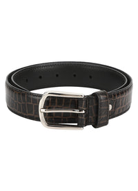 Brown croc embossed men's belt