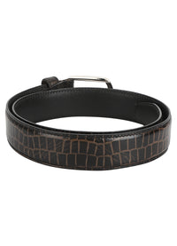 Brown croc embossed men's belt