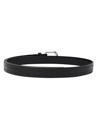 Weave pattern embossed black Women's Belt
