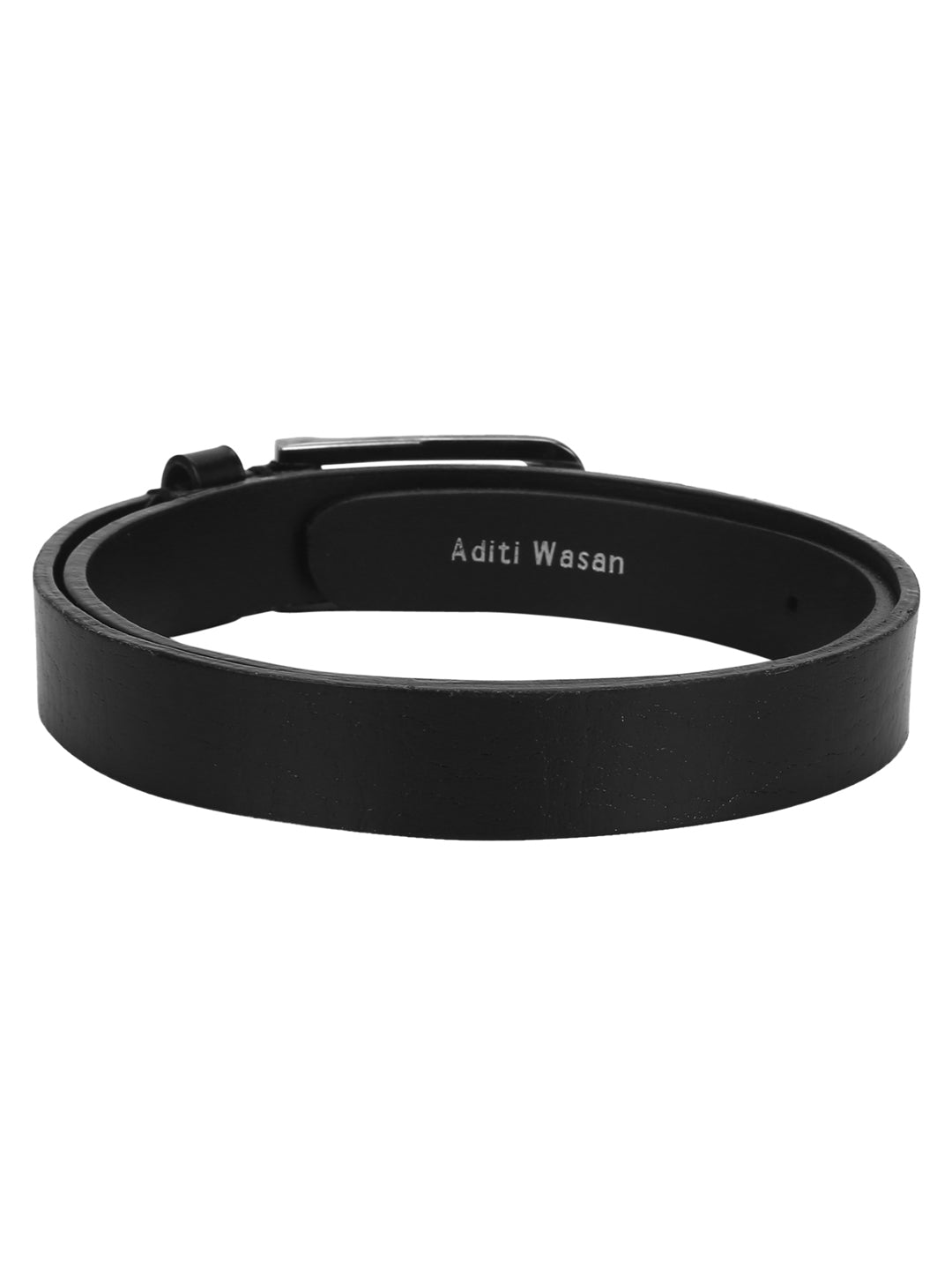 Genuine Leather Black textured Women Belt