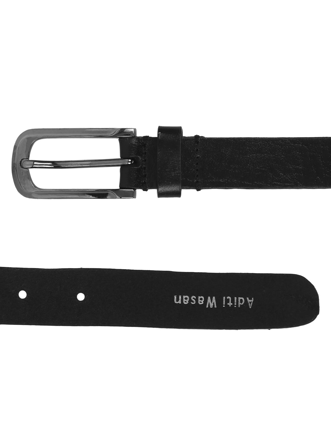 Genuine Leather Black textured Women Belt