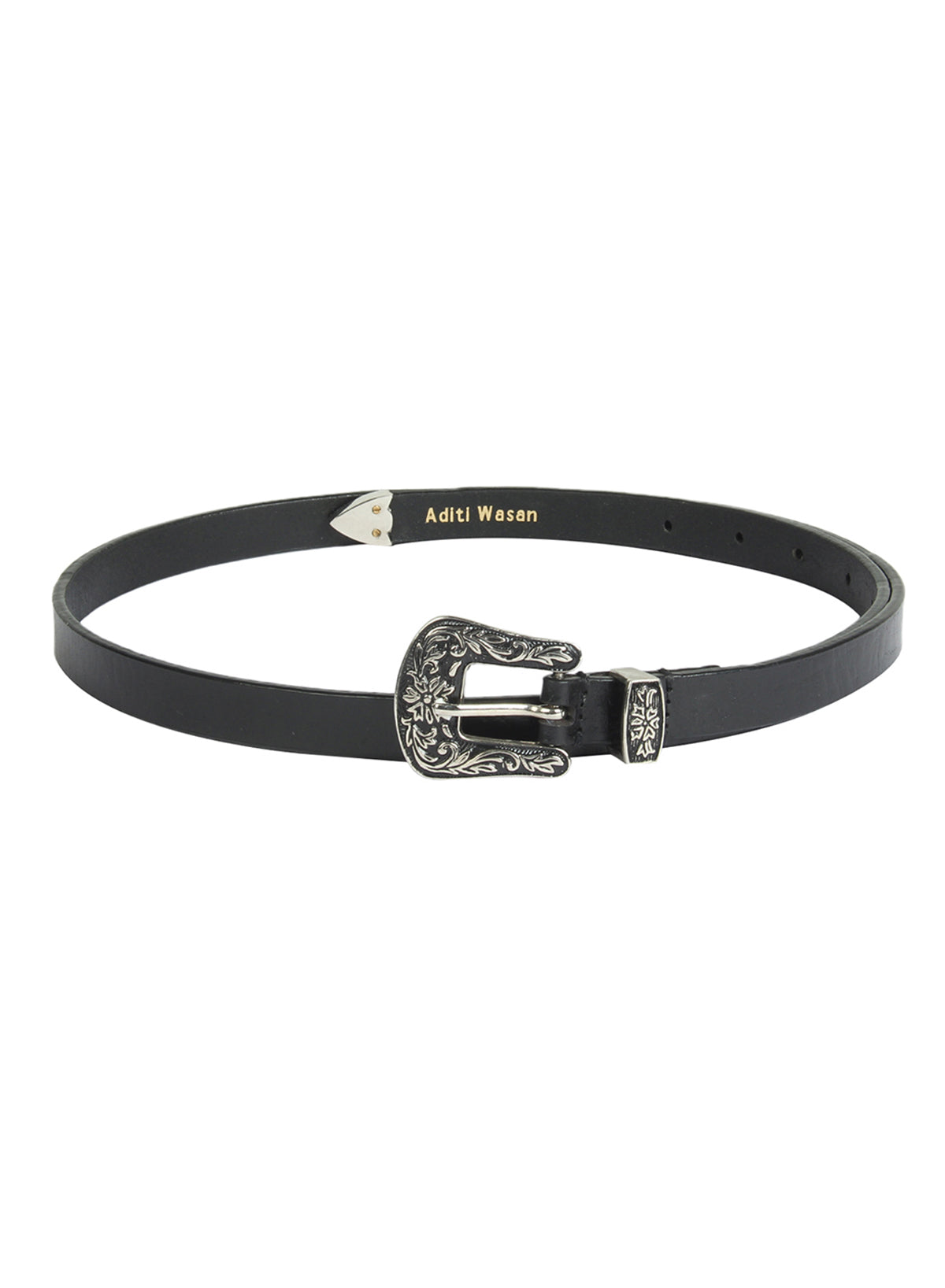 Black textured cowboy Women's Belt