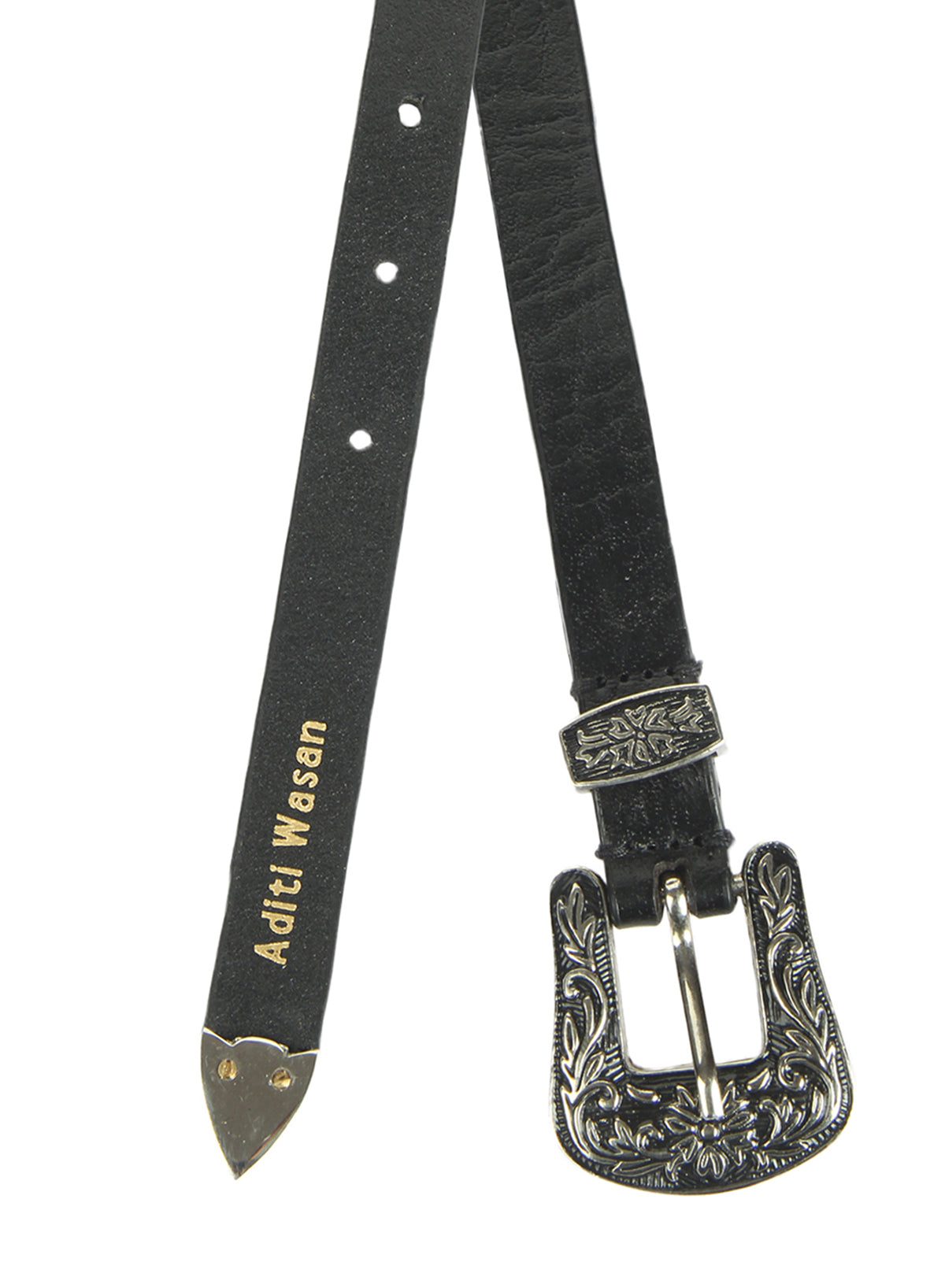 Black textured cowboy Women's Belt