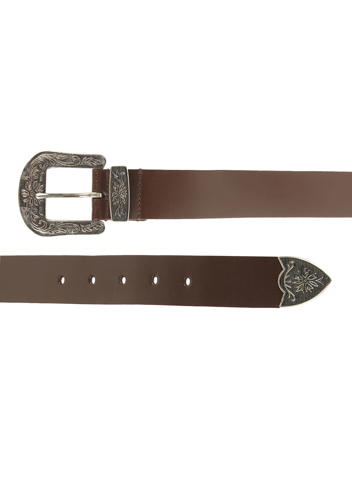 Genuine Leather Men Brown Cowboy Belt