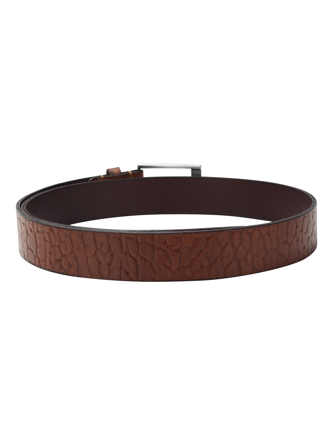 Croco embossed brown belt