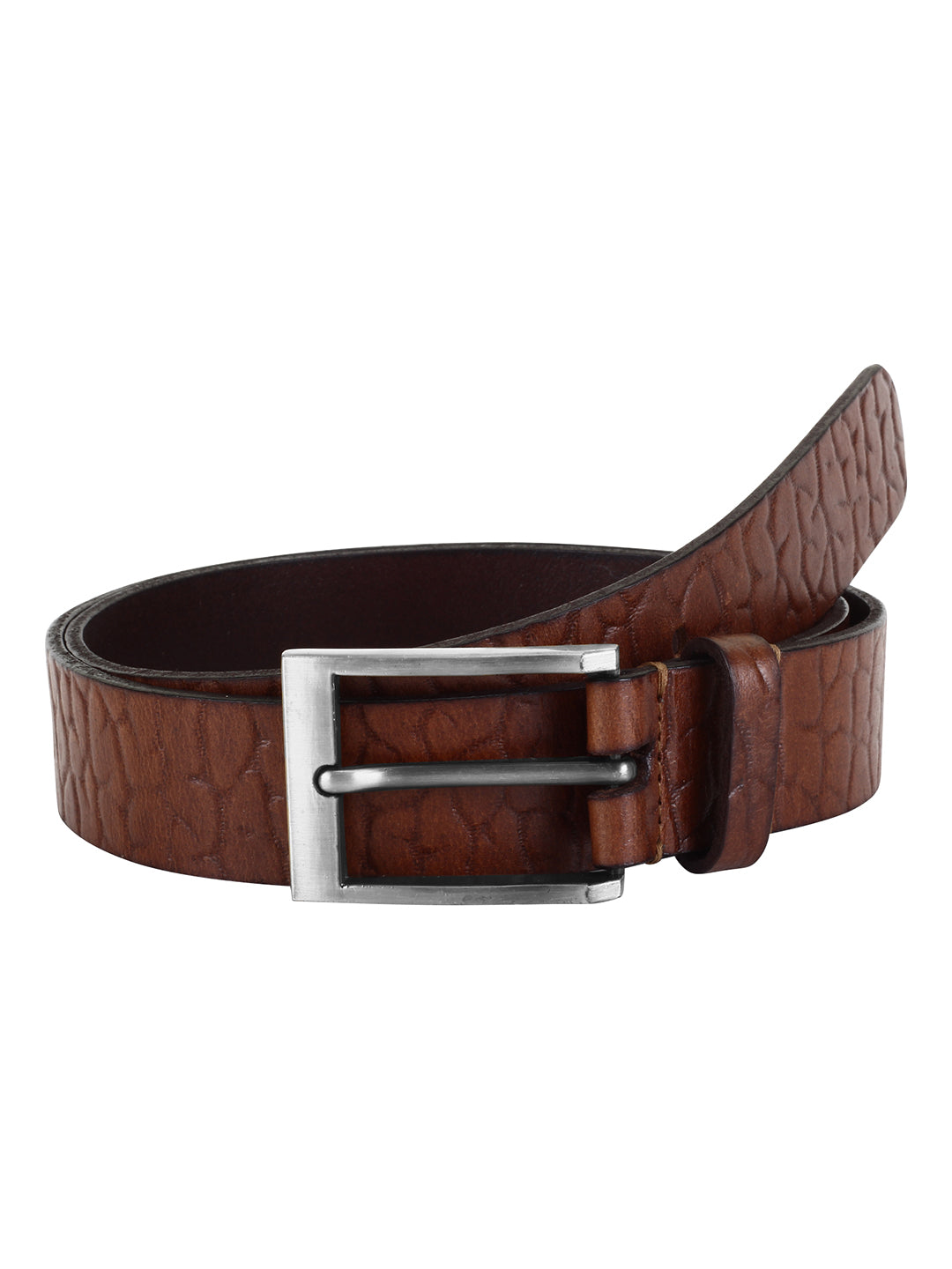 Croco embossed brown belt