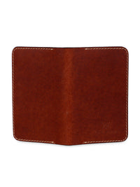 Genuine leather two-tone brown cardholder